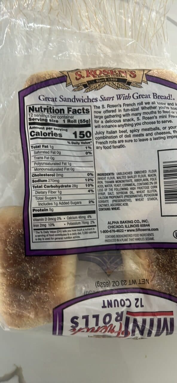 S. Rosen's Mini French Rolls packshot