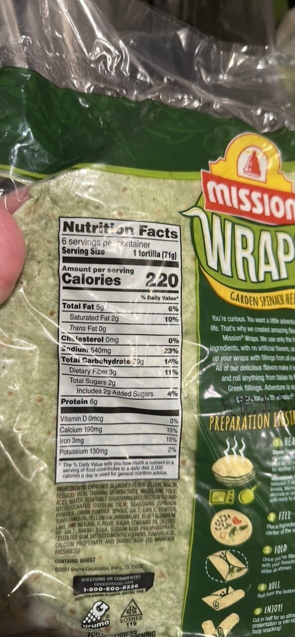 Mission Garden Spinach Herb Wraps packshot