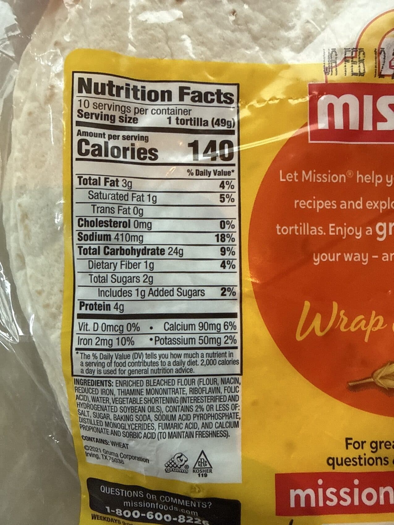 mission Flour Tortillas Soft Taco packshot