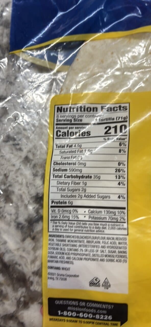 Mission Flour Tortillas Burrito packshot