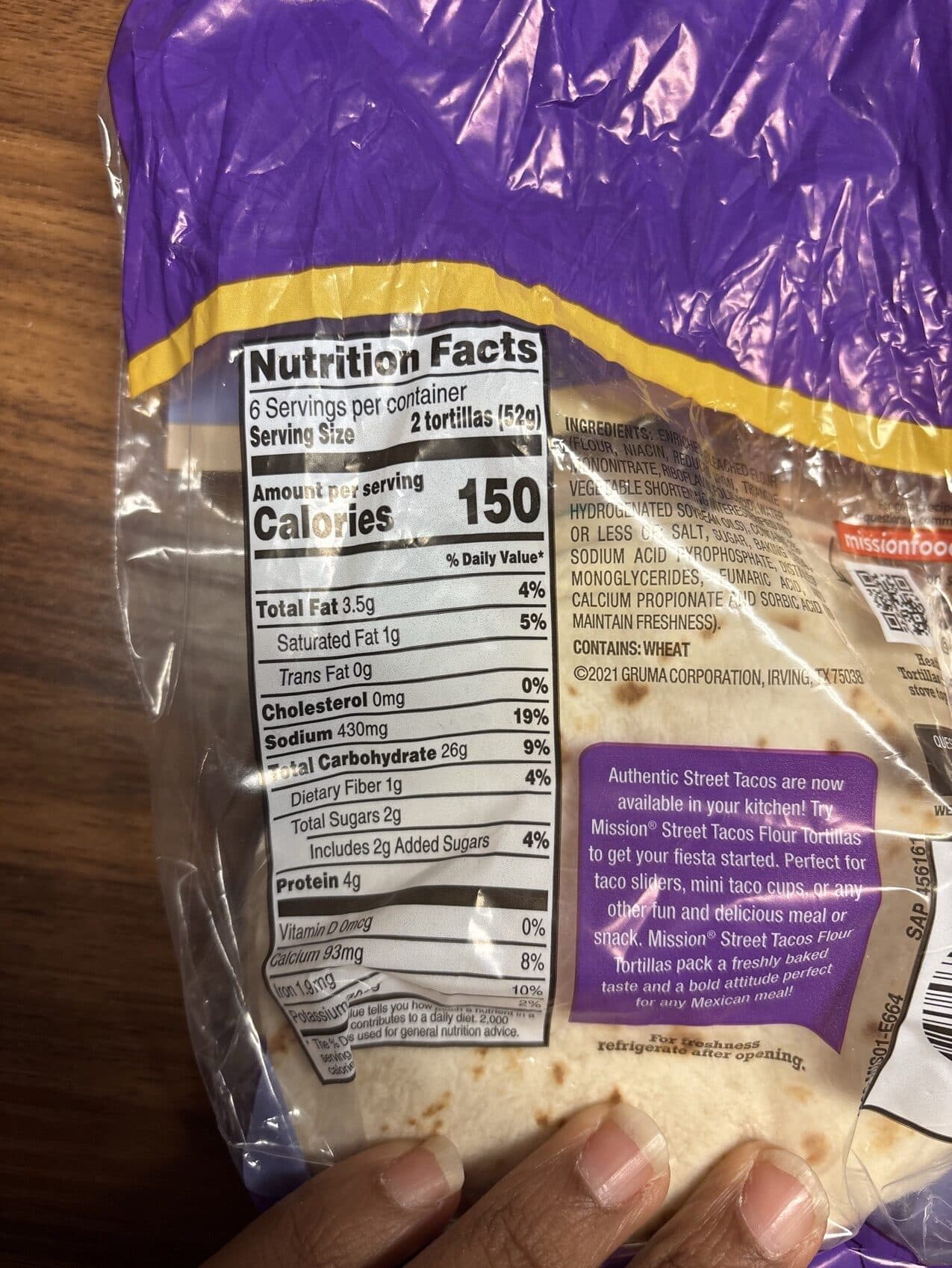 Mission STREET TACOS FLOUR TORTILLAS packshot