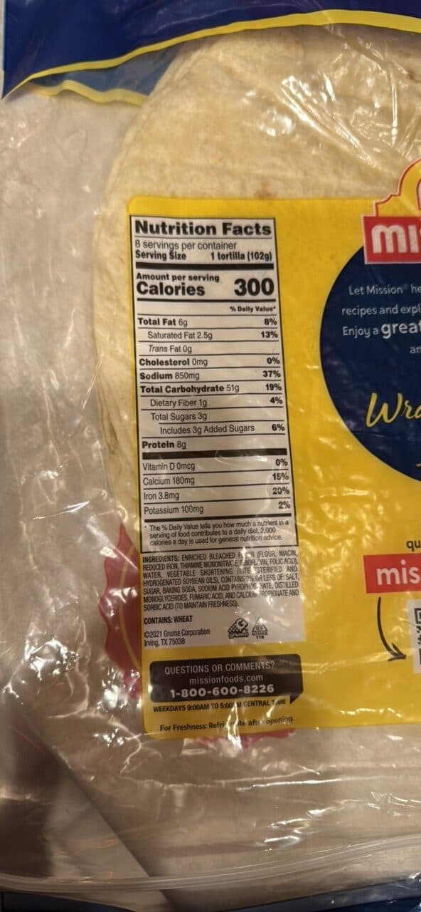 Mission Flour Tortillas packshot