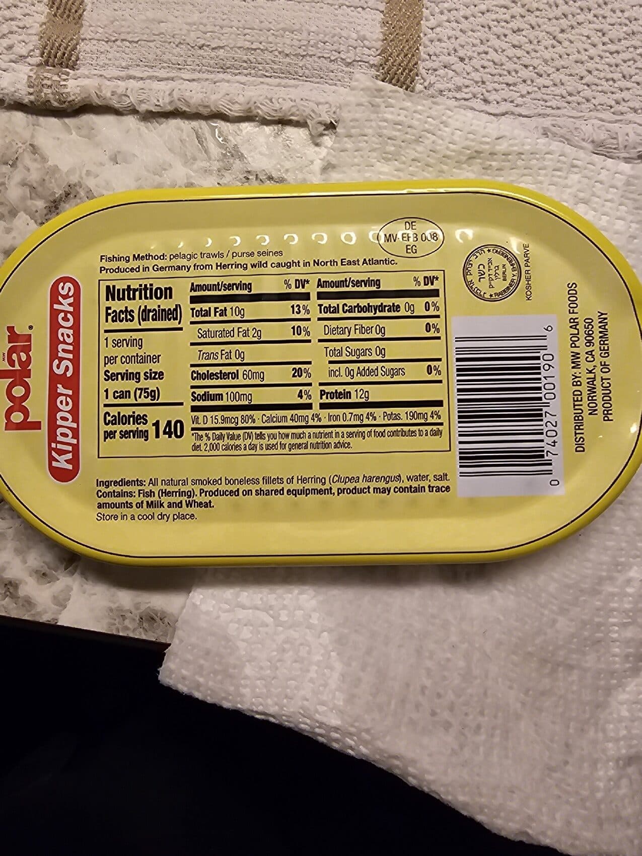 Mw Polar Kipper snacks smoked boneless herring fillets packshot