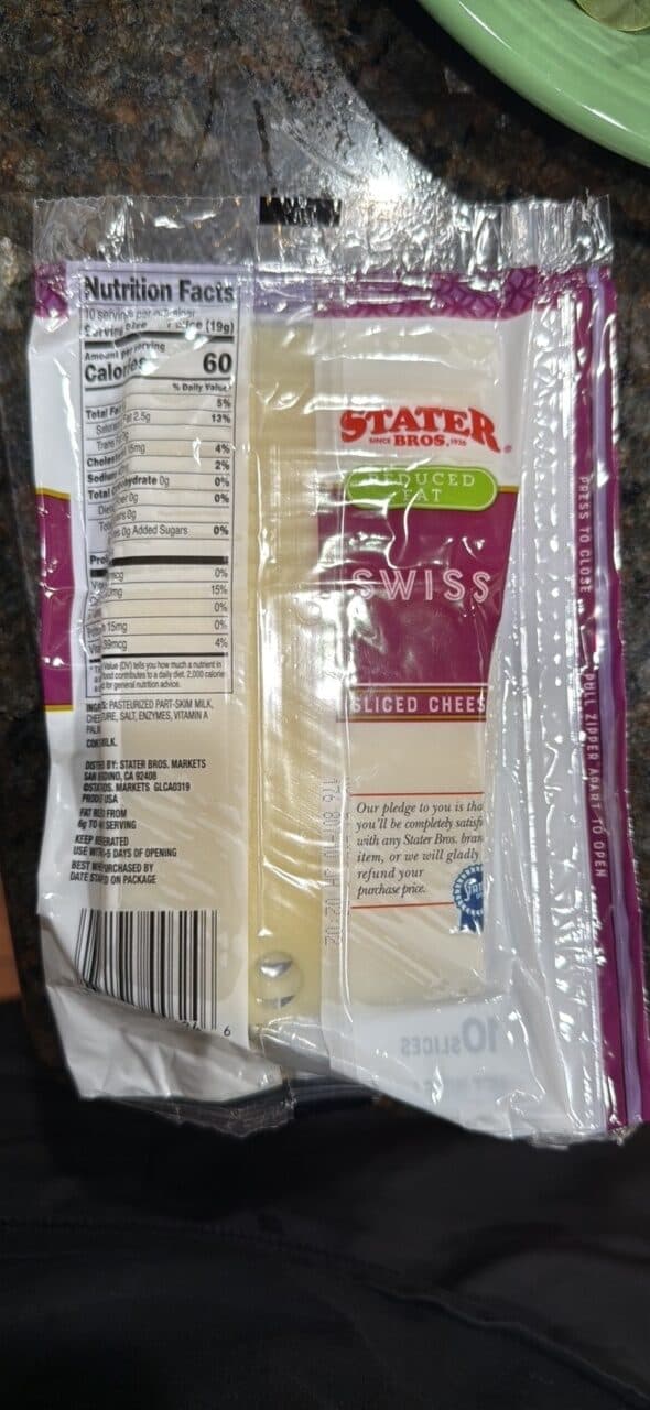Stater Bros. Swiss Sliced Cheese packshot