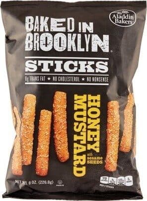 Baked In Brooklyn All Natural Breadsticks, Honey Mustard With Sesame Seeds packshot