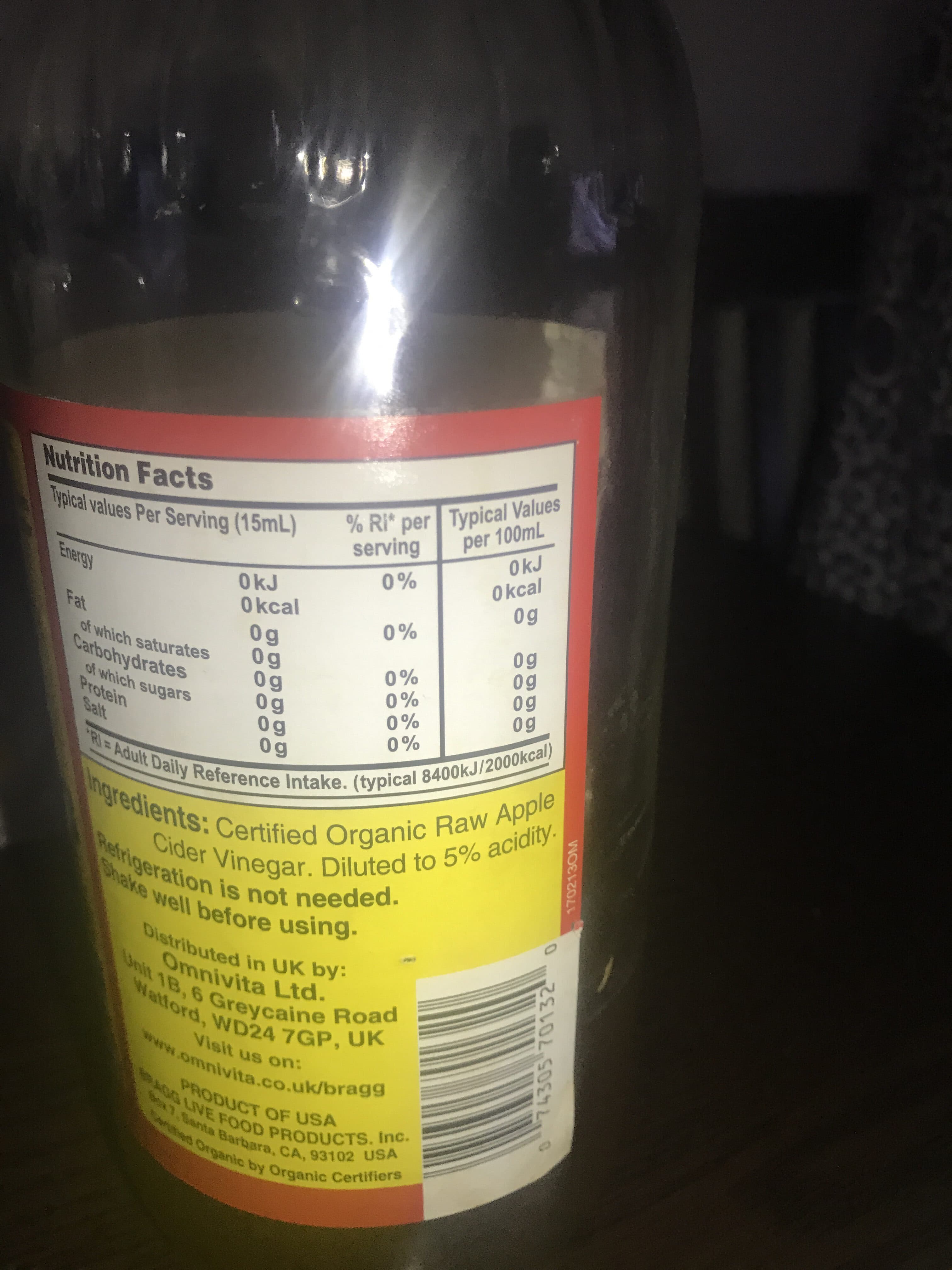 Bragg Apple Cider Vinegar (with the Mother) packshot