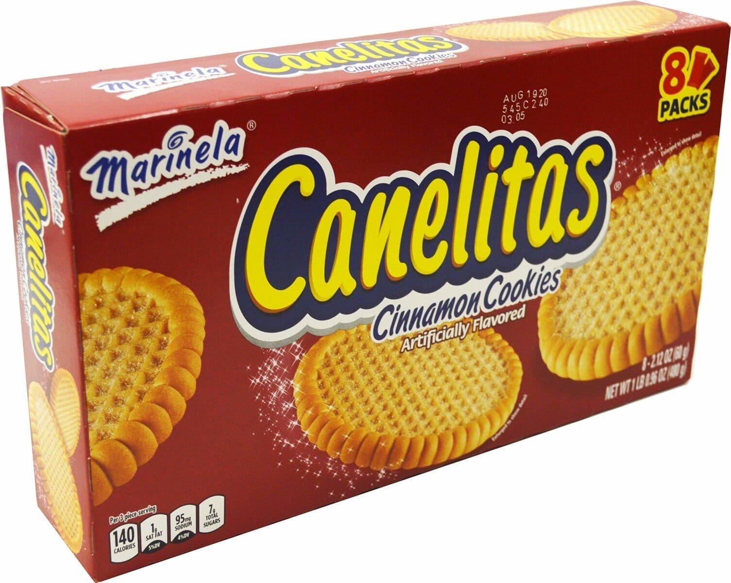 Marinela Canelita en caja cinnamon cookies box packshot