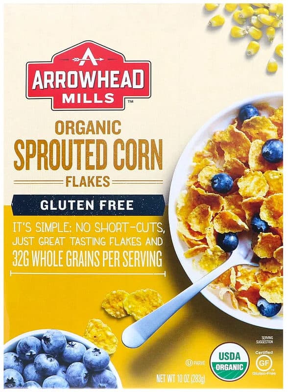 Arrowhead Mills Organic sprouted corn flakes packshot