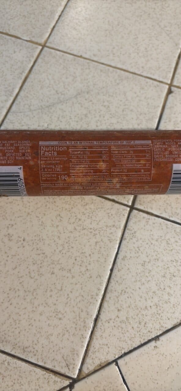 Cacique Pork Chorizo packshot