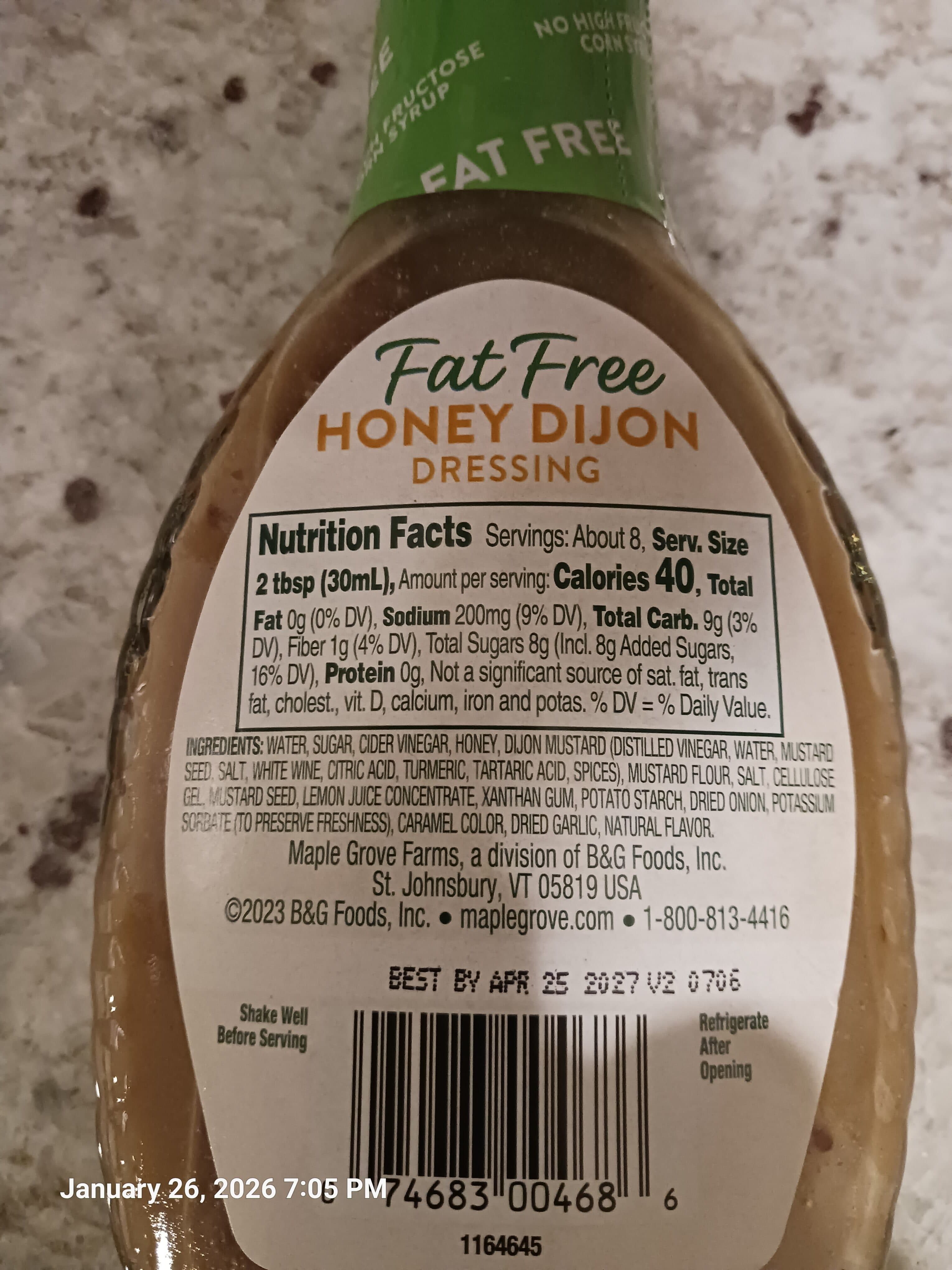 Maple Grove Farms Of Vermont Maple grove farms of vermont, fat free mustard dressing, honey dijon packshot