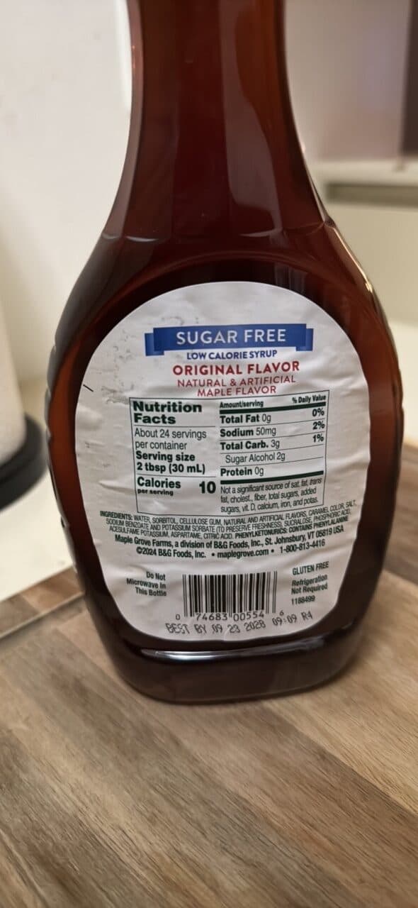 MAPLE GROVE FARMS LOW CALORIE SYRUP ORIGINAL FLAVOR packshot