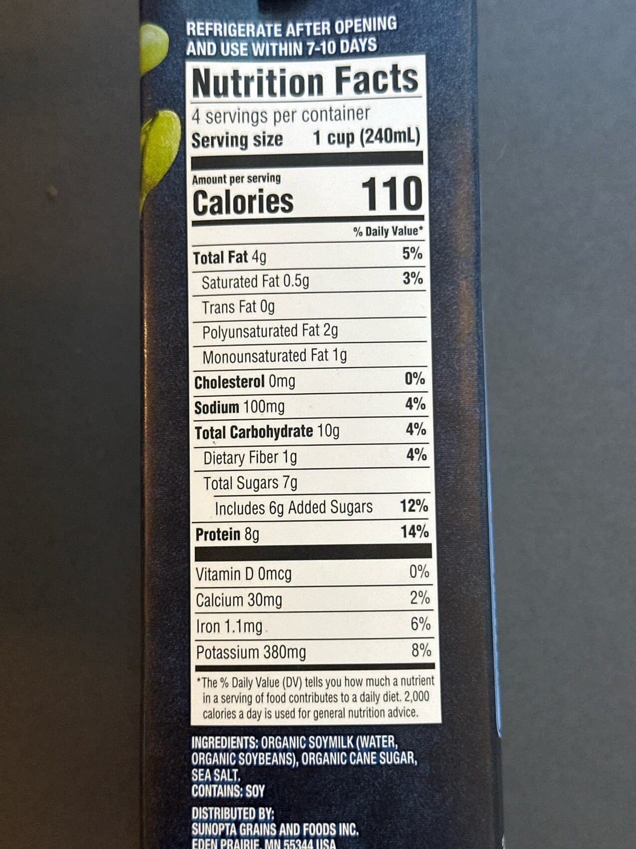 West Life Organic Soymilk Plain packshot