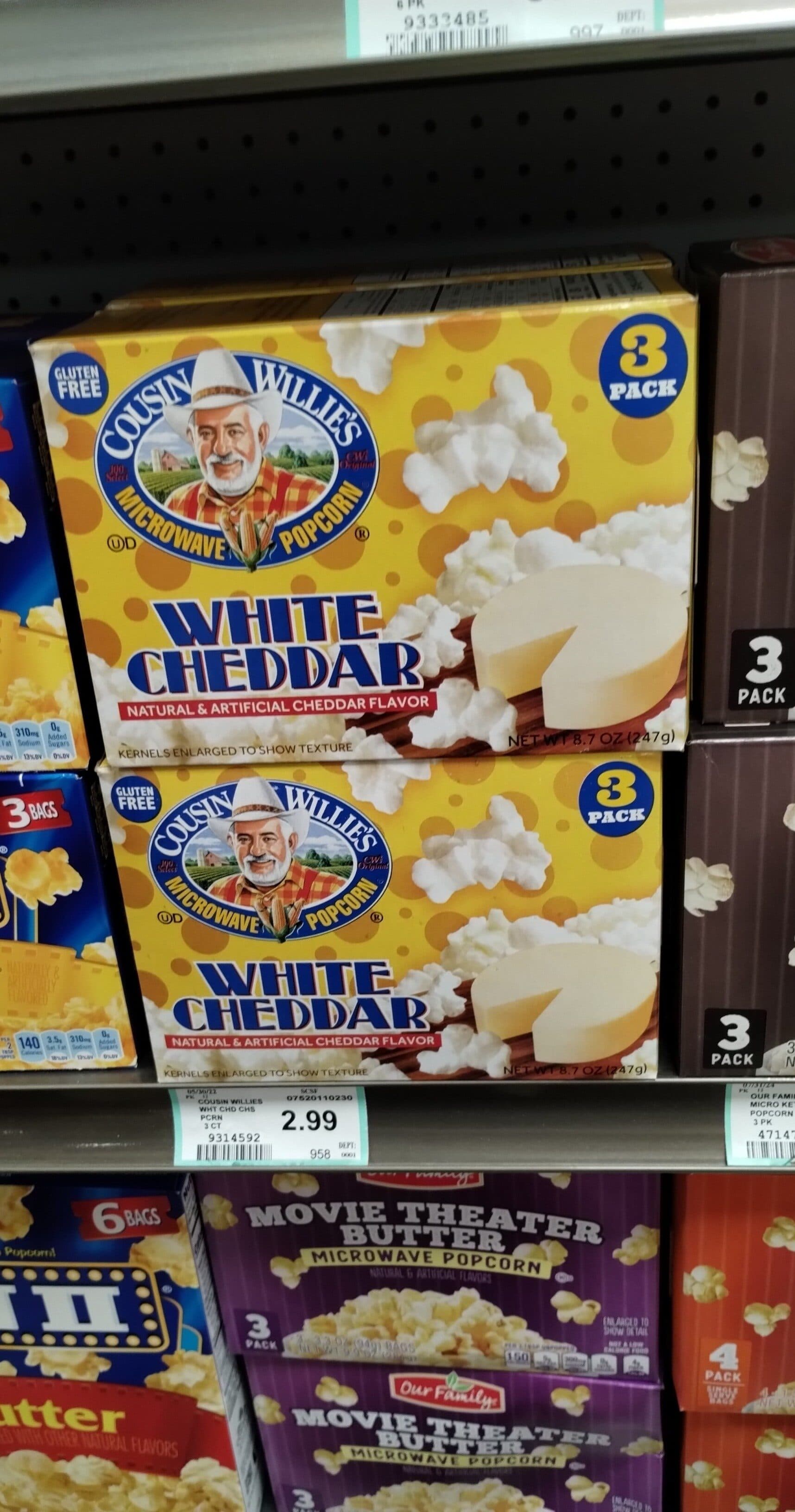 Ramsey Popcorn Co. Inc. williams white cheddar popcorn packshot