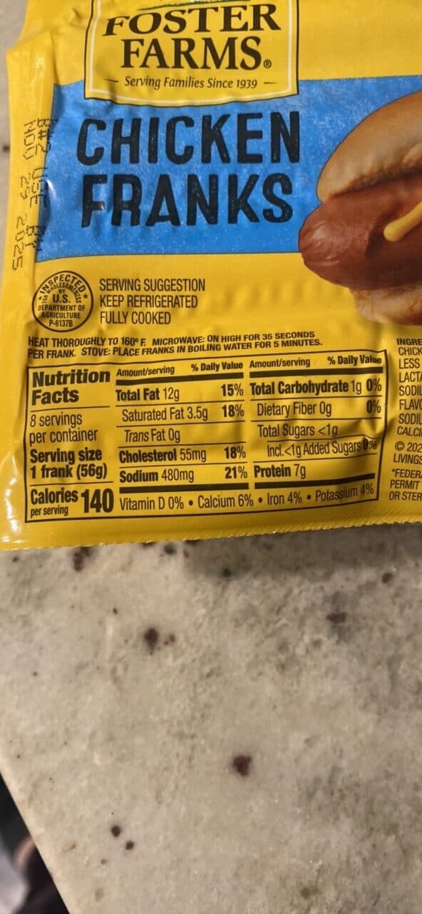 Foster Farms Chicken Franks packshot