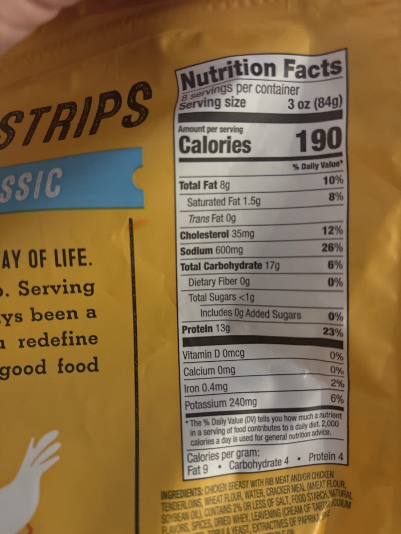 Foster Farms CRISPY STRIPS Chicken Breast Strip Fritters with Rib Meat packshot