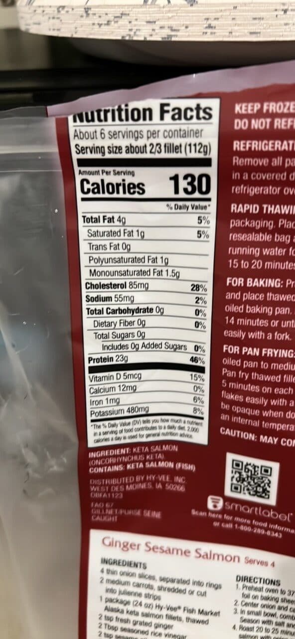 HyVee Fish Market Alaska Keta Salmon Fillets packshot