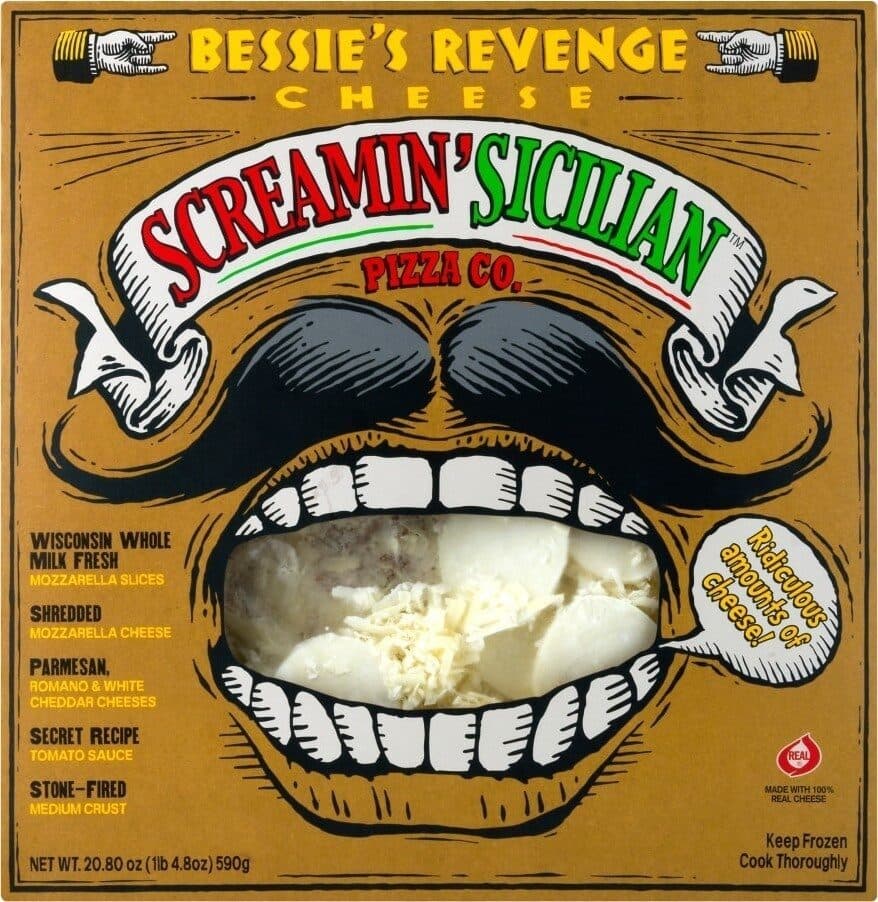 Screamin' Sicilian Bessie's revenge cheese pizza packshot