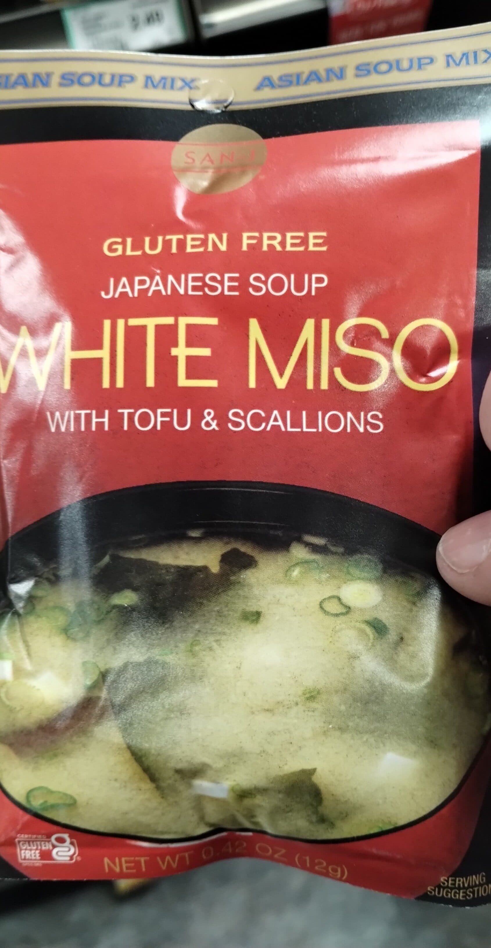 San-J International Inc White miso with tofu & scallions gluten free japanese soup, white miso with tofu & scallions packshot