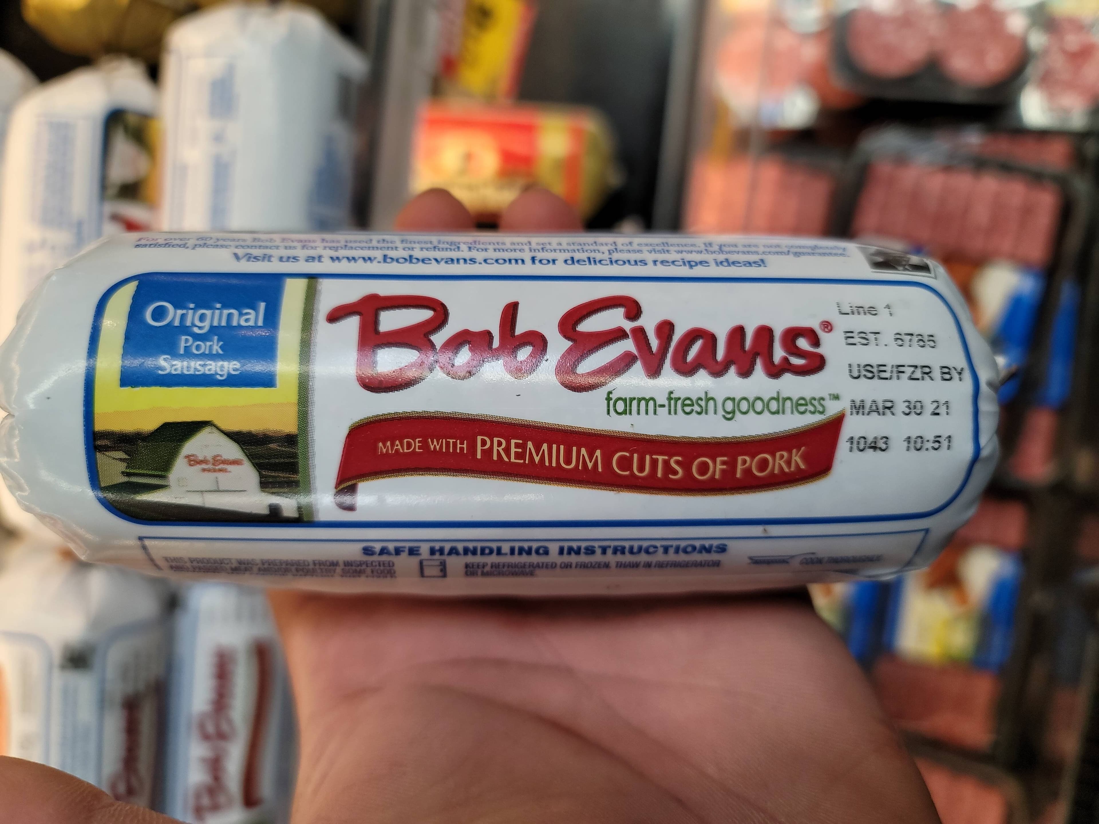 Bob Evan’s Pork sausage packshot