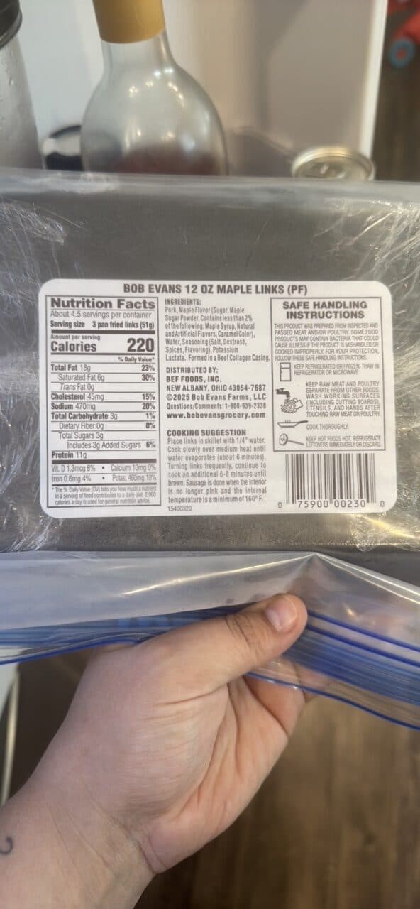 Bob Evans Pork Sausage Links Maple packshot