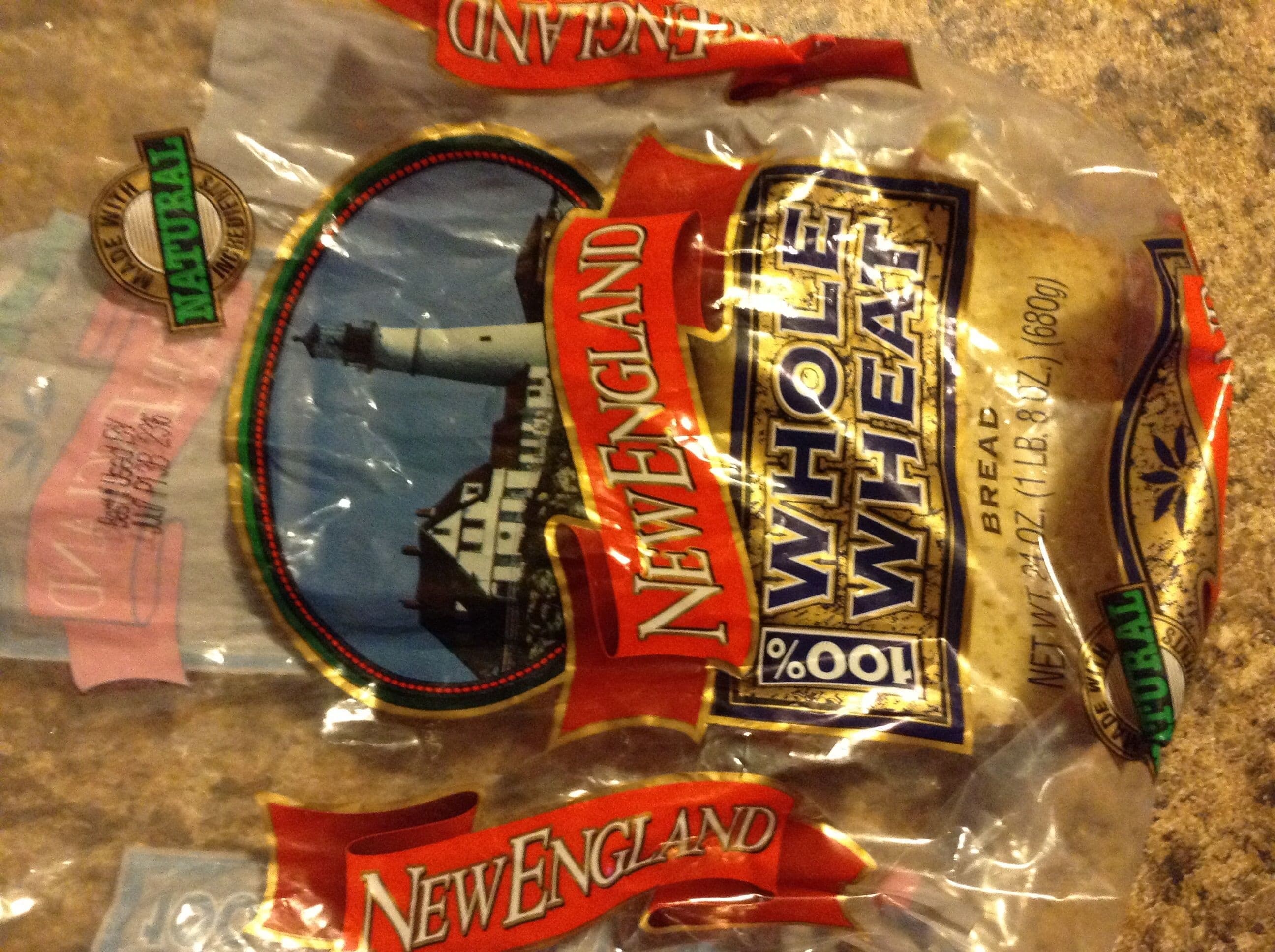 New england 100% whole wheat bread packshot