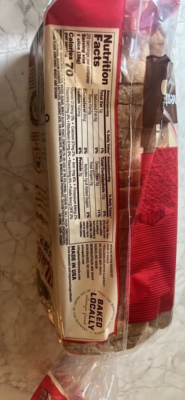 Village Hearth 100% Whole Wheat Bread packshot