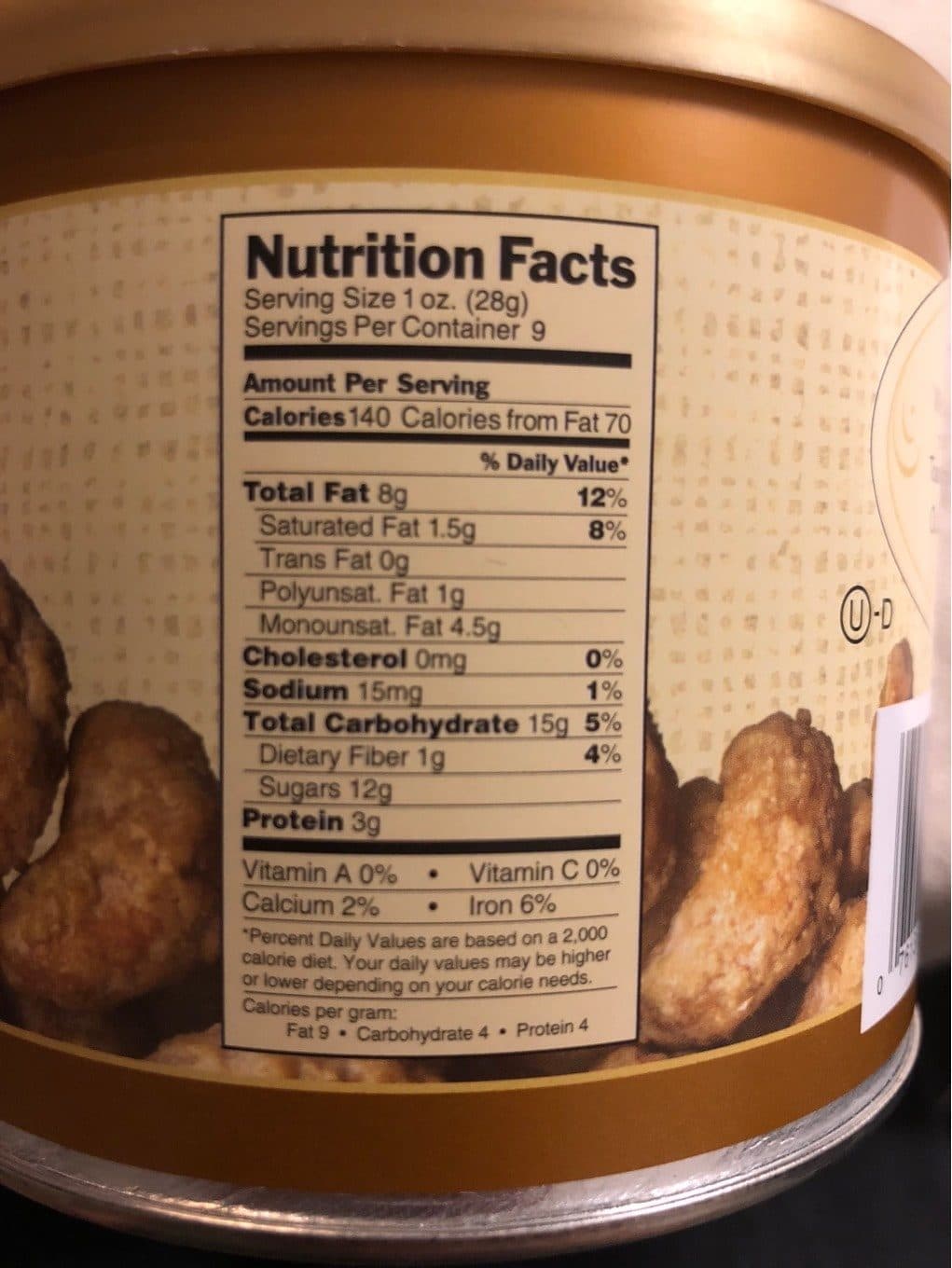 Old Dominion Old Dominion Toasted Honey Cashews Tin 10 Oz. packshot