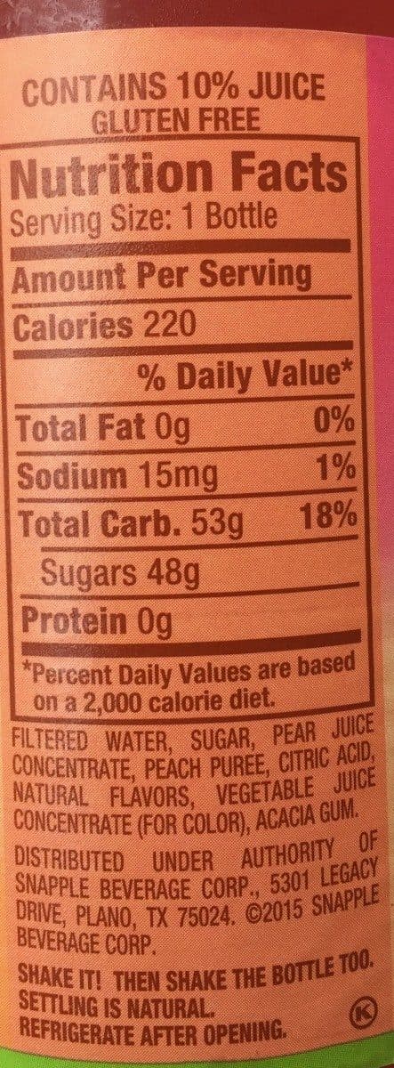Snapple Snapple, all natural raspberry tea, raspberry packshot