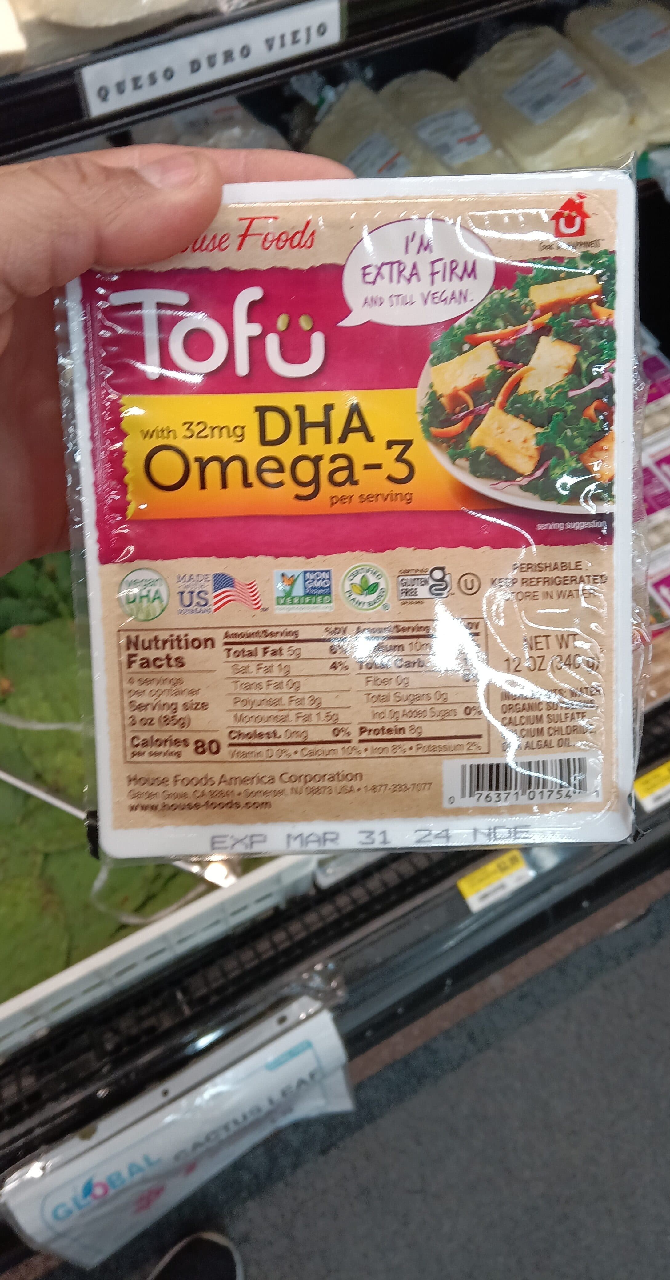 House foods DHA Omega-3 Tofu Extra Firm packshot