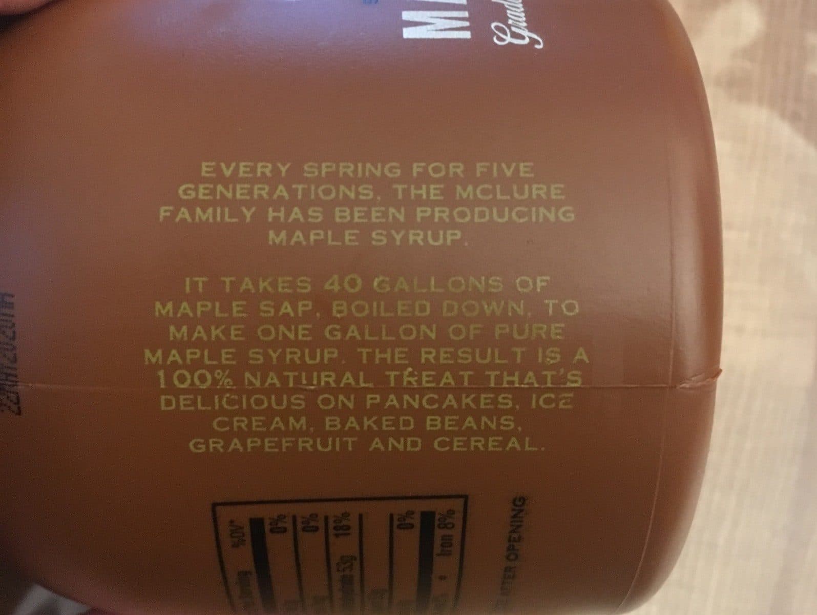 Open Food Facts Mclure's pure maple syrup grade a dark amber packshot