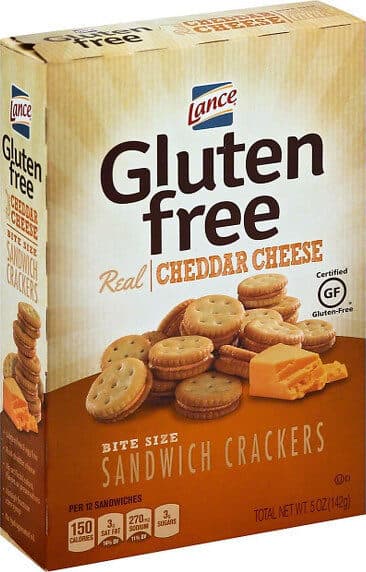 Lance Real cheddar cheese bite size sandwich crackers packshot