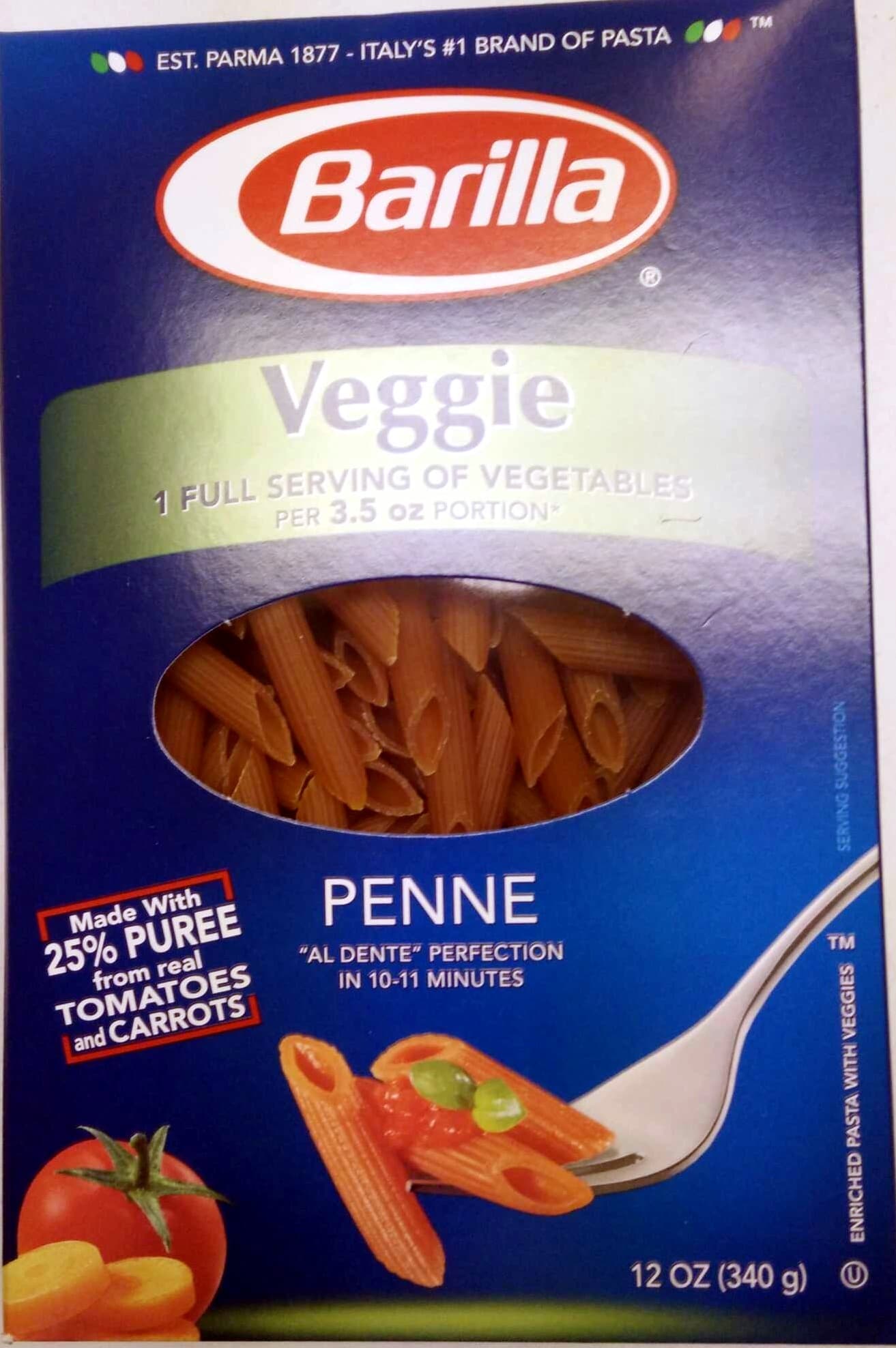 Barilla Enriched pasta with veggies, penne packshot