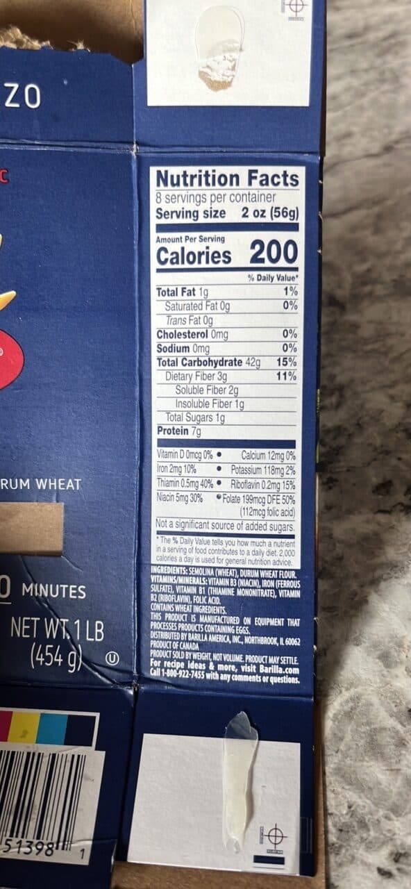 Barilla ORZO packshot