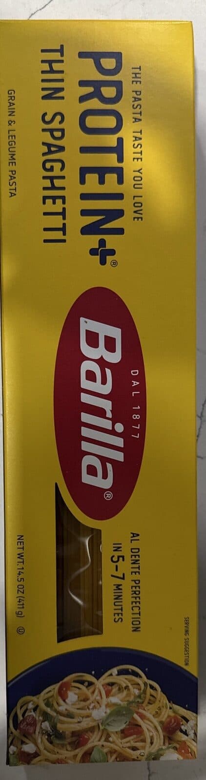 Barilla Thin Spaghetti- protein pasta packshot