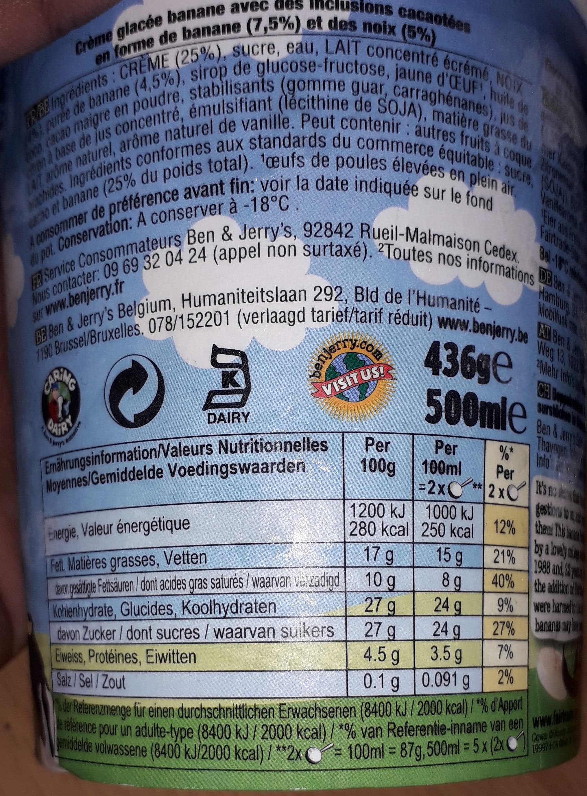 Ben & Jerry's 500ML Chunky Monkey Ben &jerry's packshot
