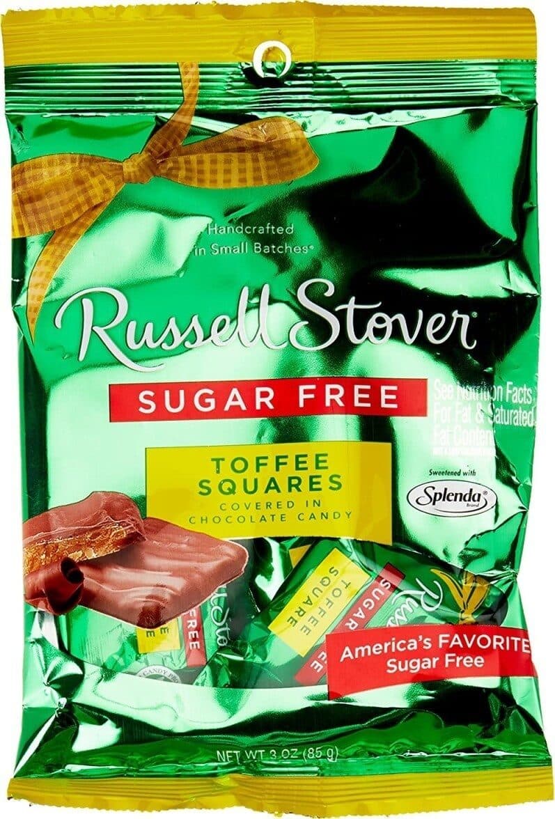 Russell Stover Sugar free toffee squares packshot