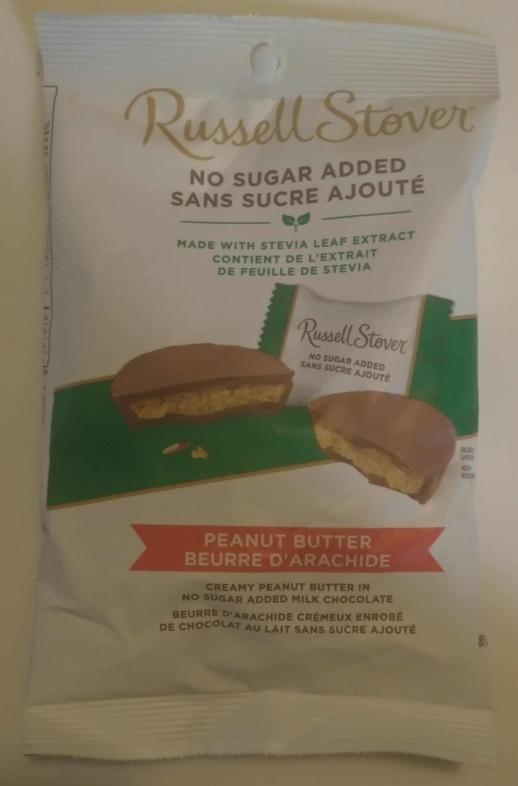 Russell Stover No Sugar Added Peanut Butter Cups packshot