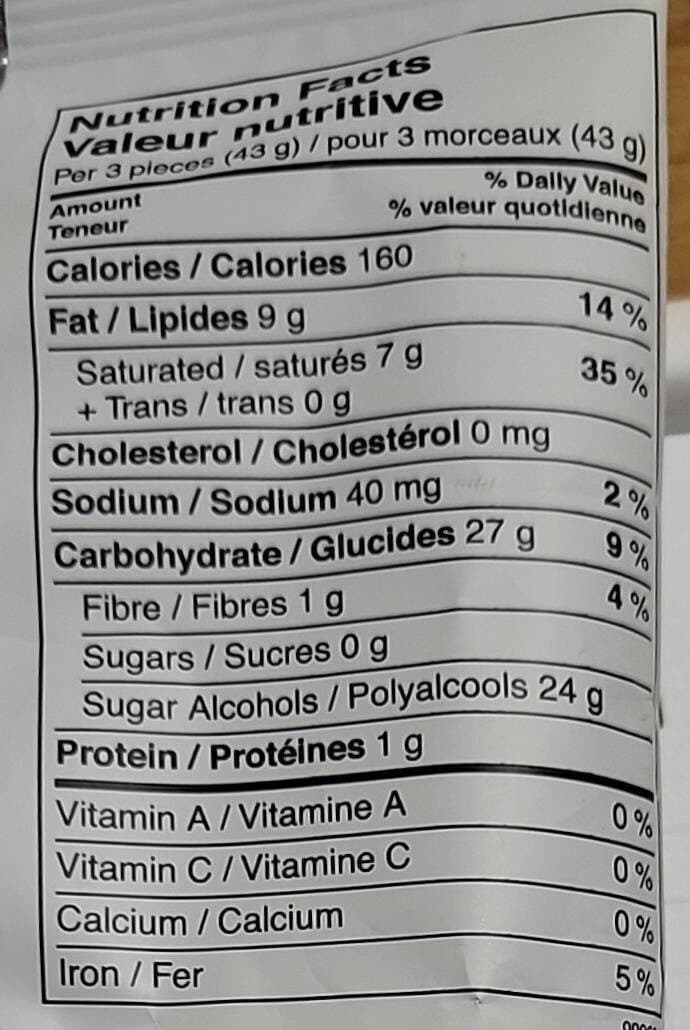 Russell Stover Sugar free chocolate covered coconut candy packshot