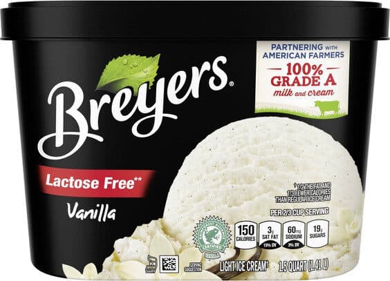 Breyers Breyerslactosefreevanillaicecream packshot