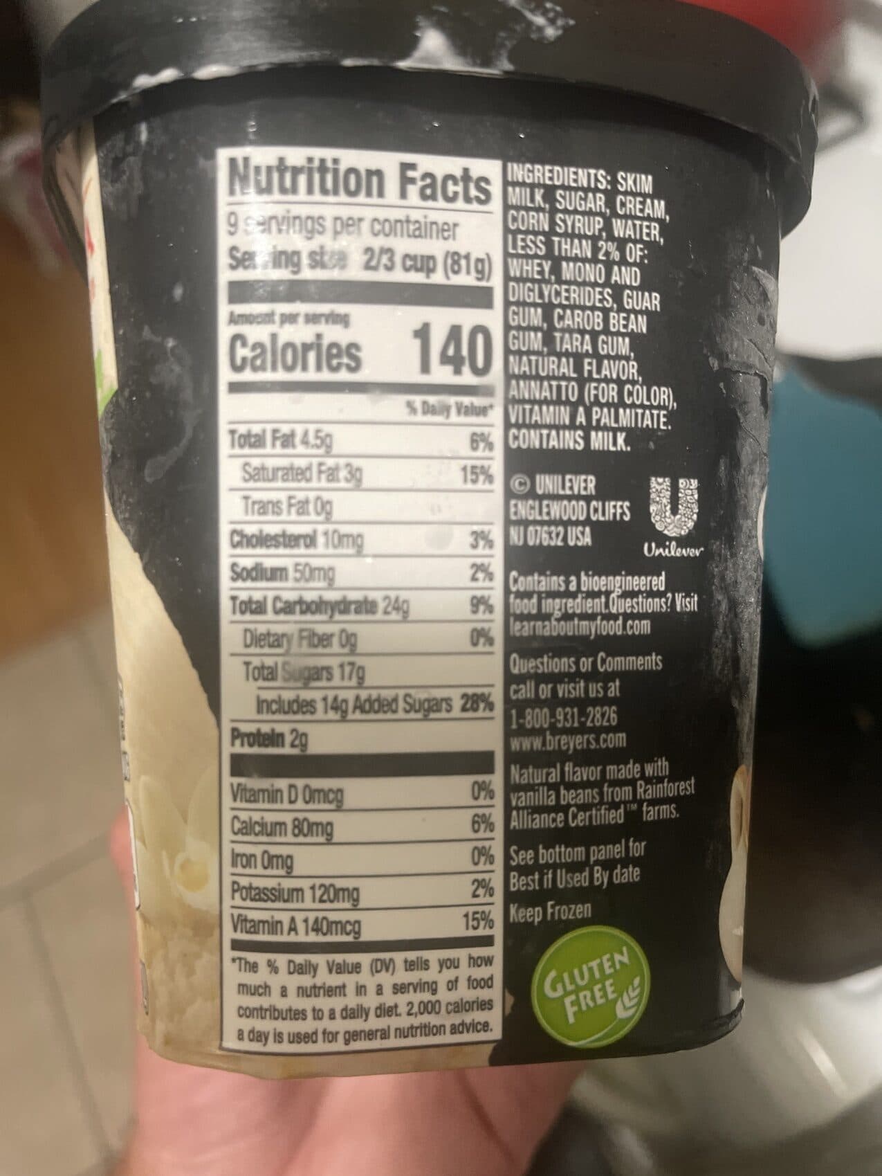 Breyers Ice Cream, Extra Creamy Vanilla packshot