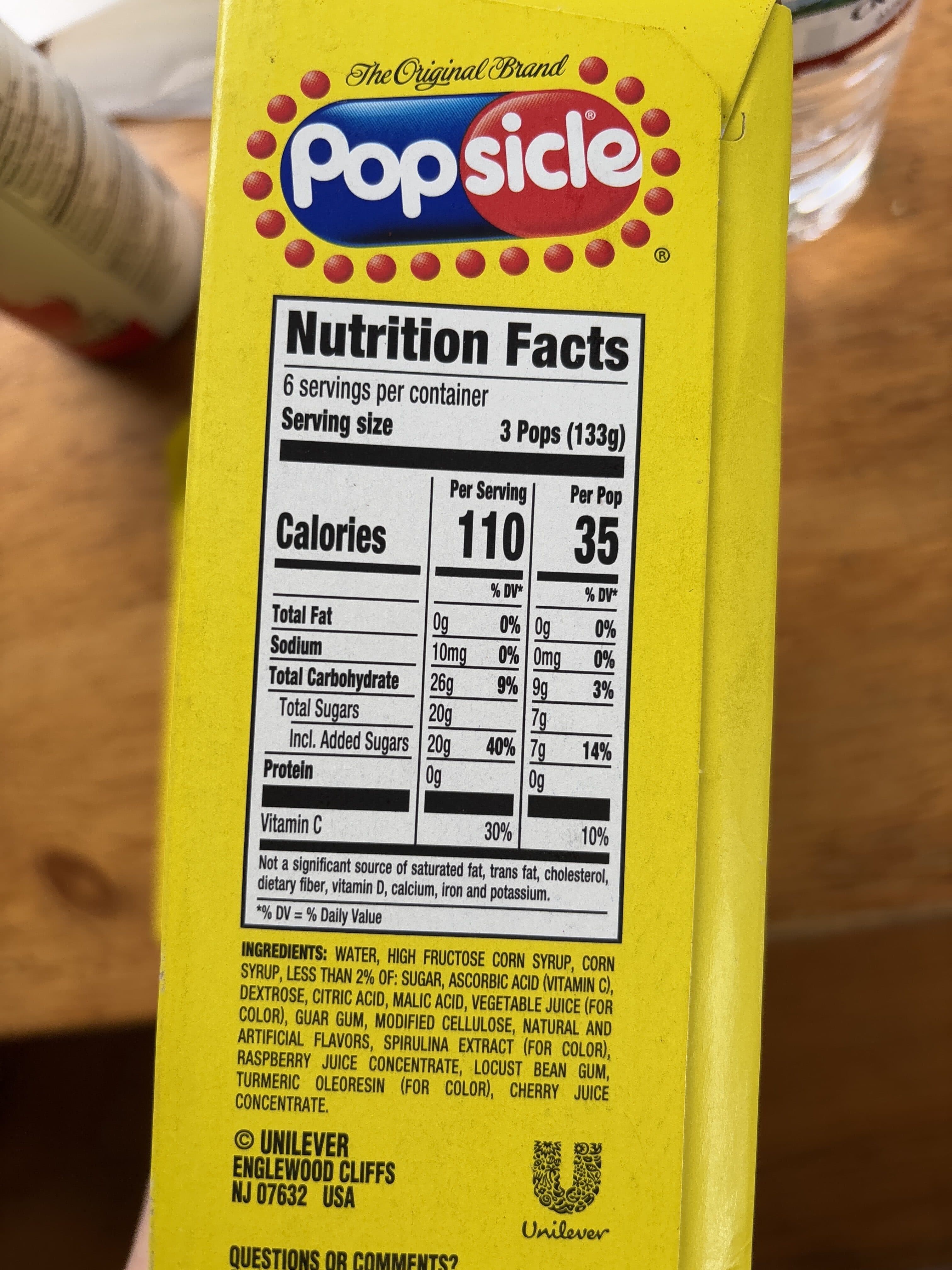 Unilever Ice pops packshot