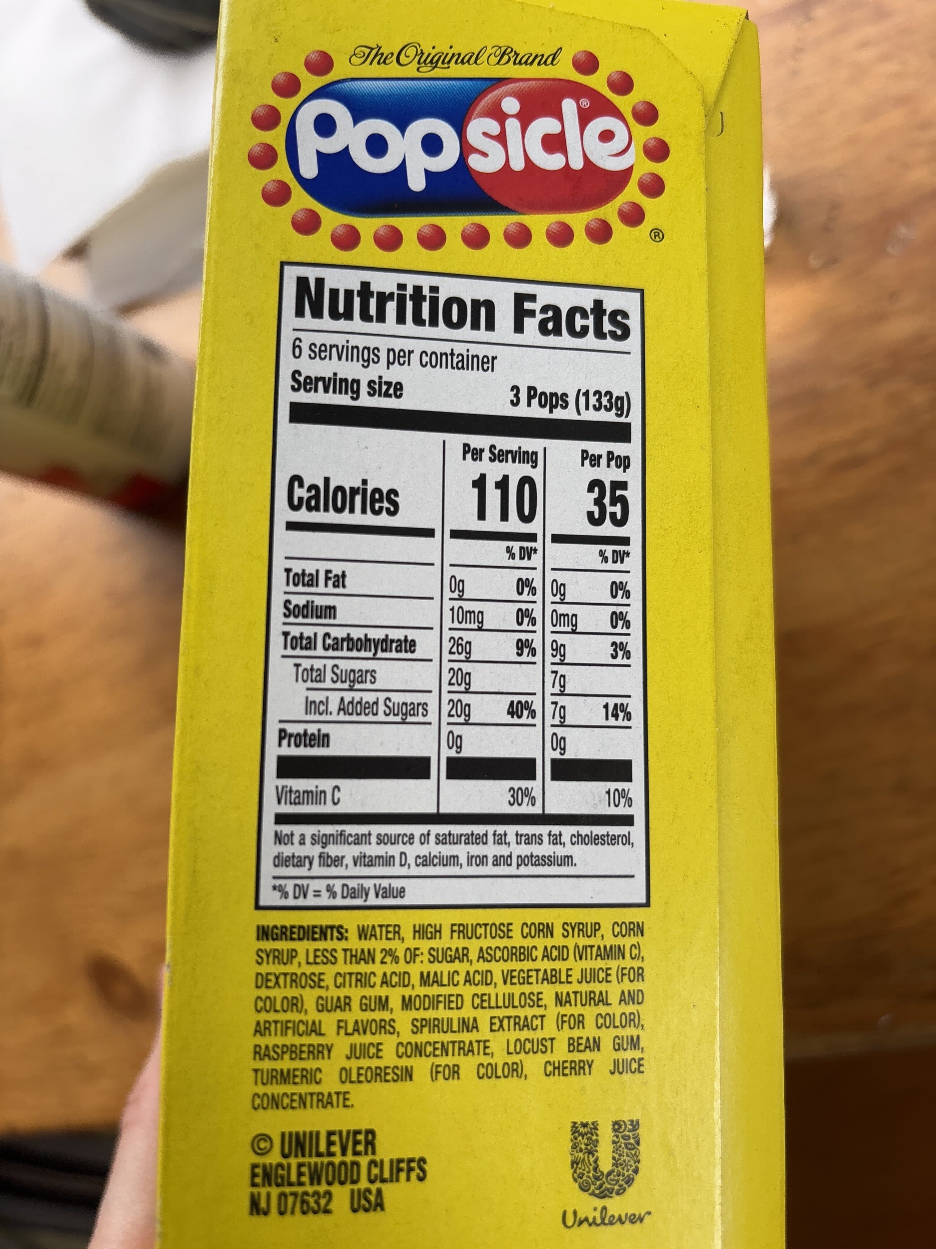 Unilever Ice pops packshot