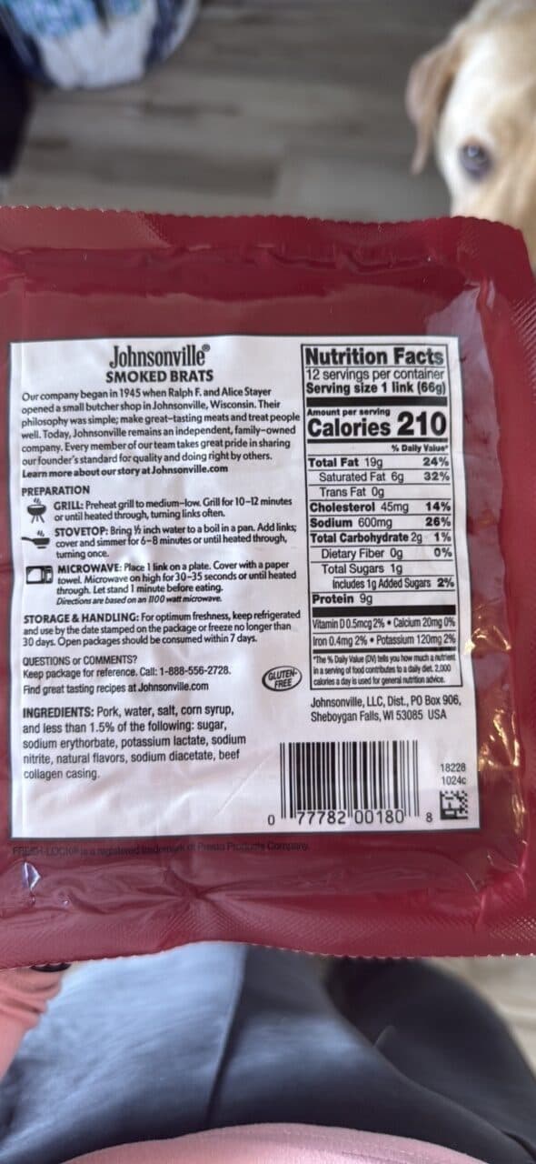 Johnsonville Smoked Brats packshot