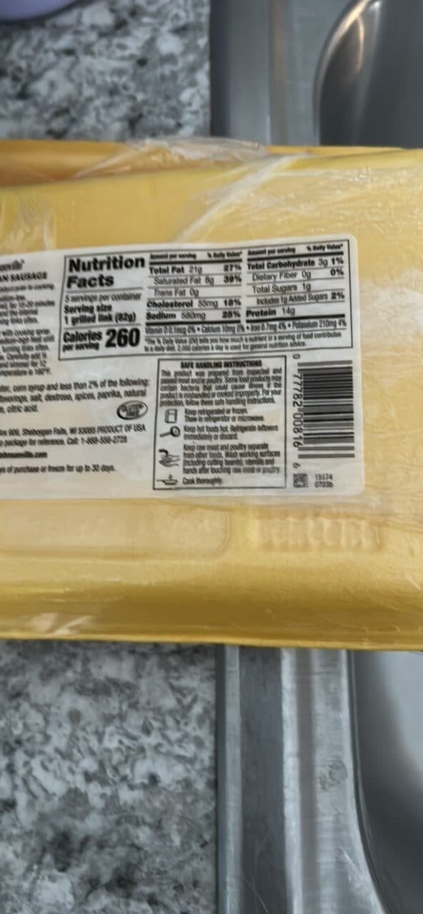 Johnsonville Italian Sausage Mild packshot