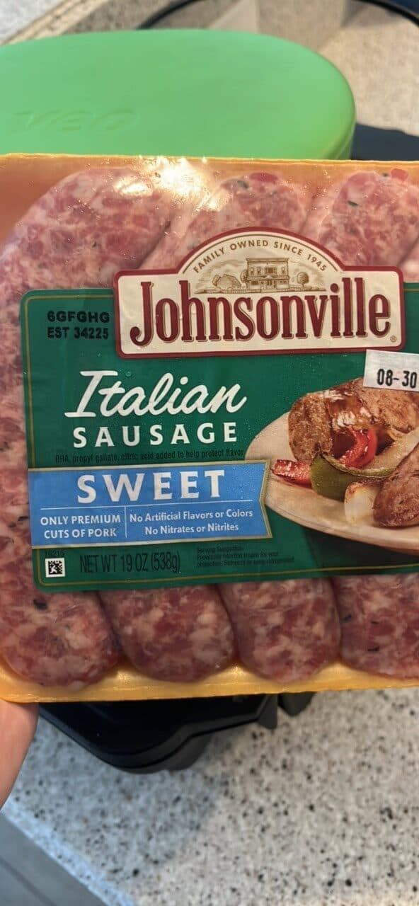 Johnsonville Sweet Italian Sausage packshot