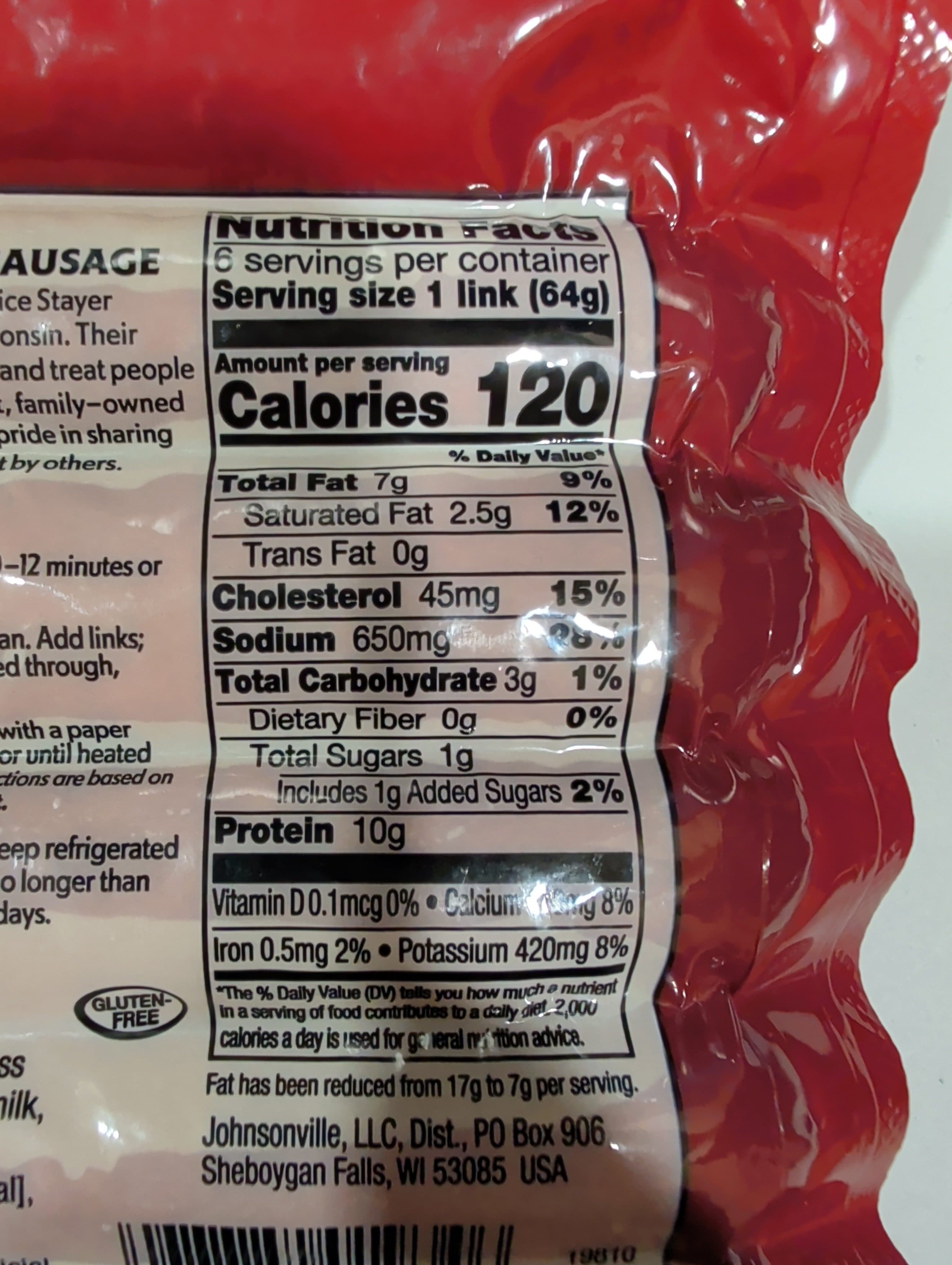Johnsonville Turkey Cheddar Smoked Sausage packshot