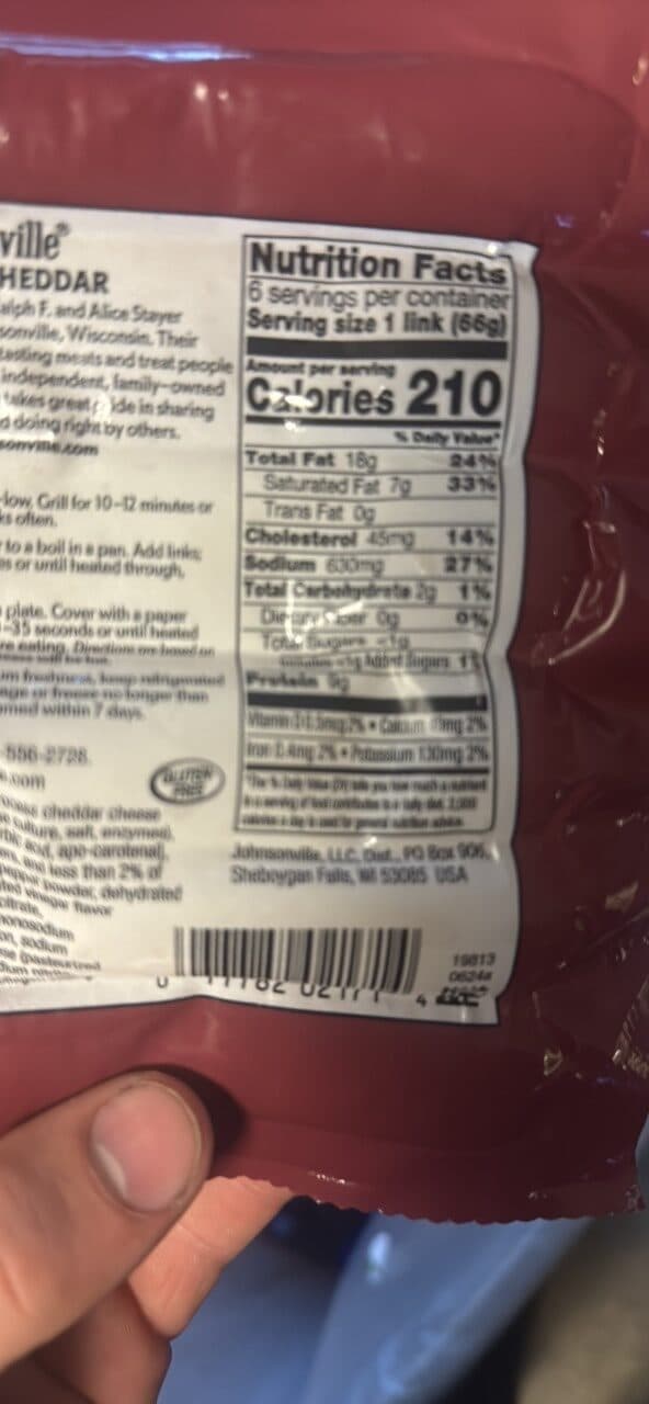 Johnsonville Jalapeño Cheddar Smoked Sausage packshot