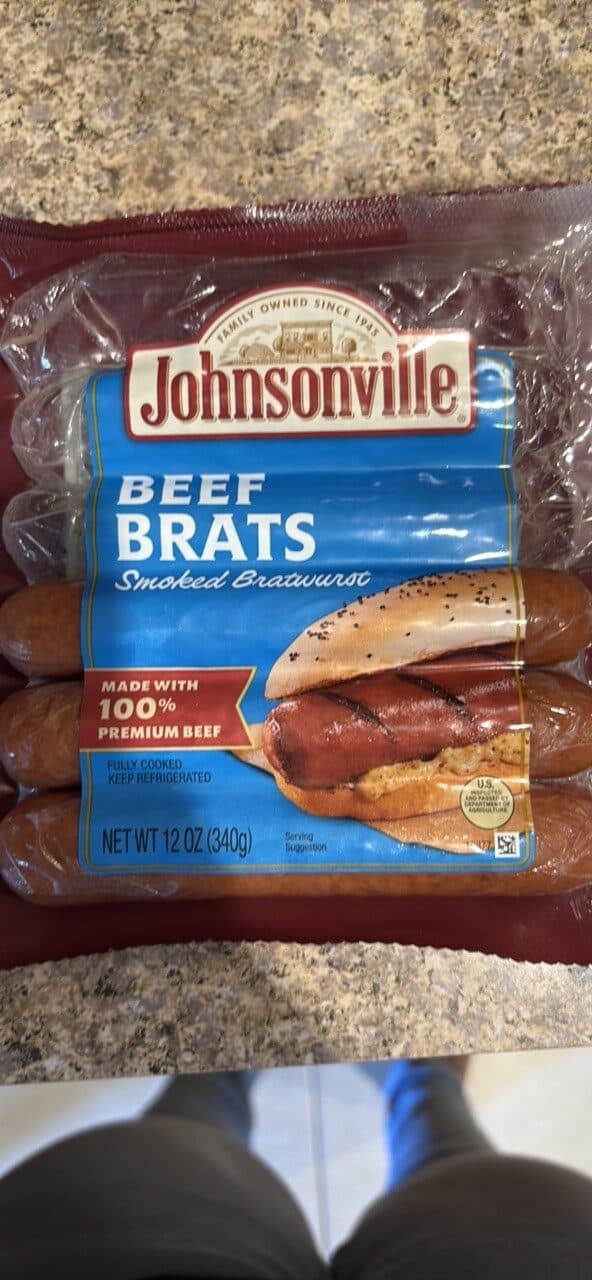 Johnsonville Beef Brats Smoked Bratwurst packshot