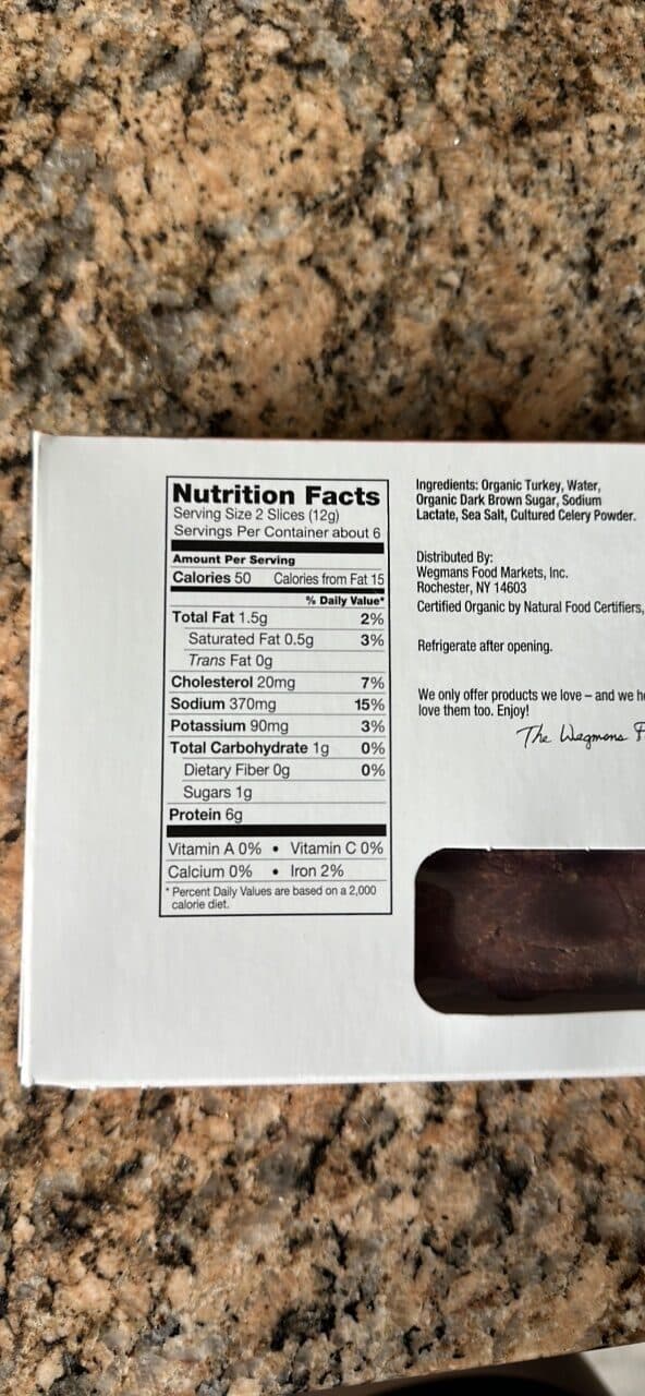 Wegmans Organic Uncured Turkey Bacon packshot