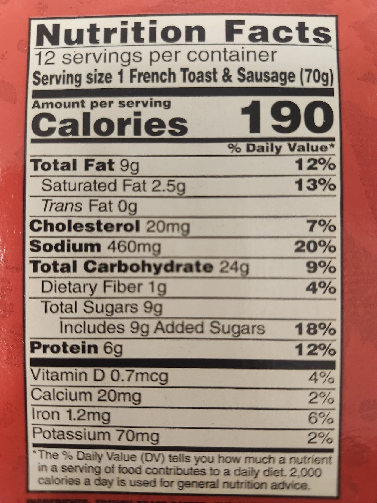 Jimmy Dean French Toast & Sausage packshot